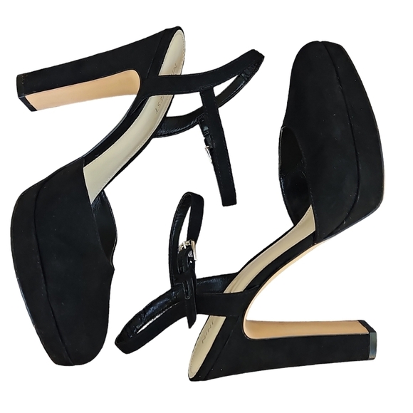 Nine West Black Suede Womens Shoe Heels Size 10 - Picture 2 of 11